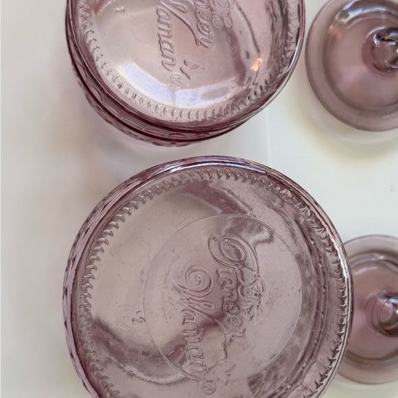 The Pioneer woman embossed pink rose glass canister set - Picture 2 of 2